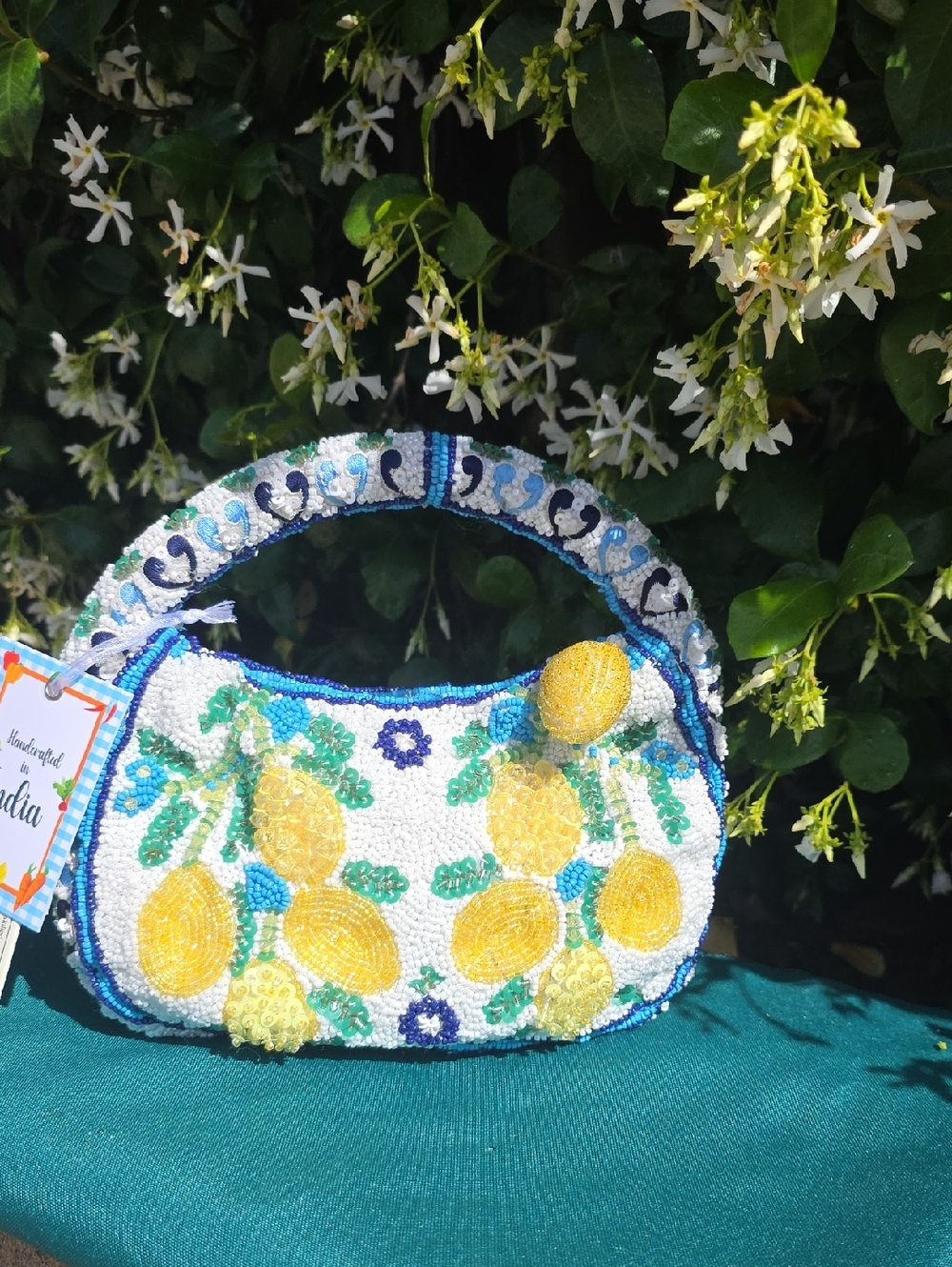 Mini Viral Lemon Beaded Bag
